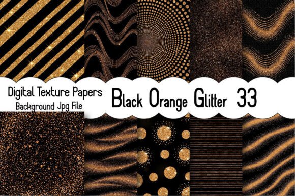 Black Orange Glitter Background