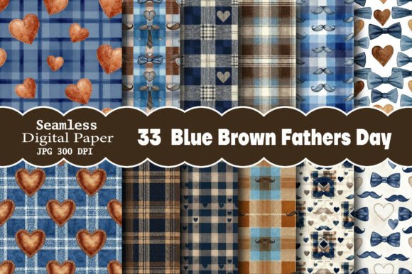 Blue Brown Fathers Day Digital Paper: A Versatile Design Tool for Every Creator