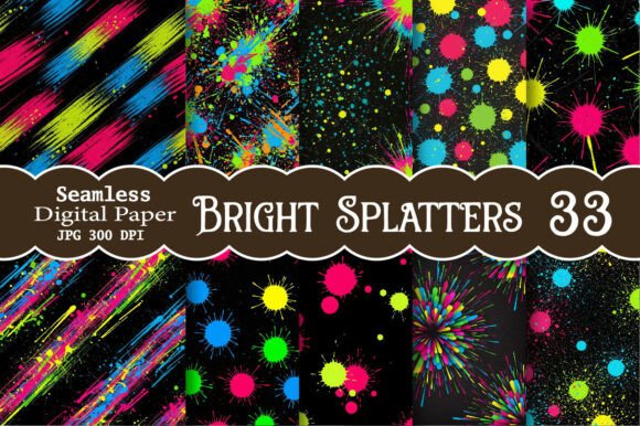 Bright Splatters Digital Pattern