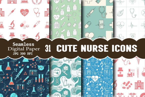 Cute Nurse Icons Pattern: A Versatile Design for Creative Expression