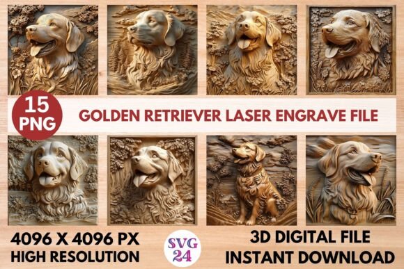 Golden Retriever Laser Engrave File