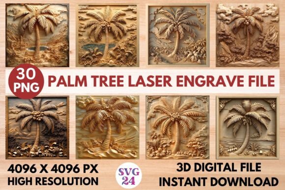 Palm Tree Laser Engrave File