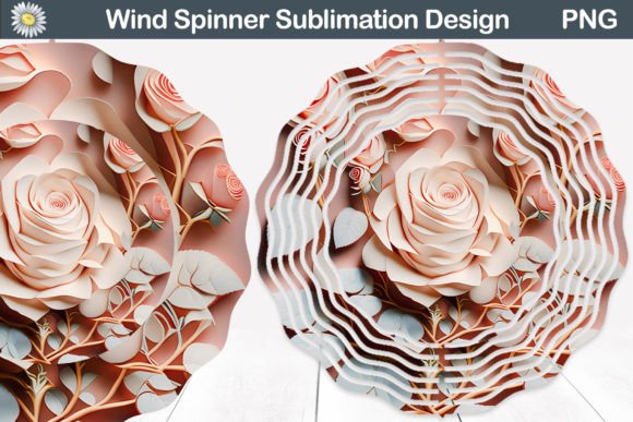 Pastel Rose Wind Spinner: A Unique Design for Sublimation and Direct Print