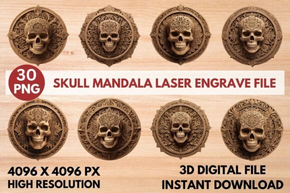 Skull Mandalal Laser Engrave File: A Creative Tool for Every Maker
